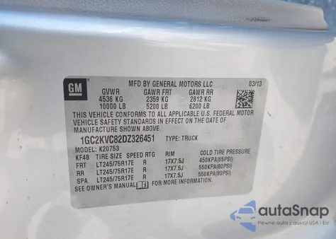 2013 Chevrolet Silverado 2500Hd Work Truck z USA, uszkodzony, nr VIN 1GC2KVC82DZ326451